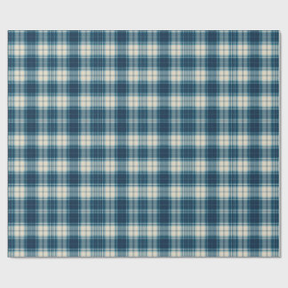 Papier Cadeau Écharpe à carreaux indigo classique