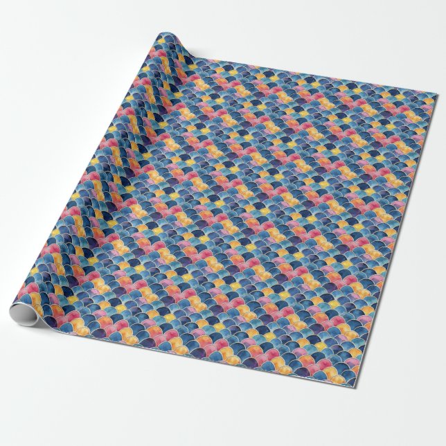 Papier Cadeau Échelles arc-en-ciel aquarelles (Déroulé)