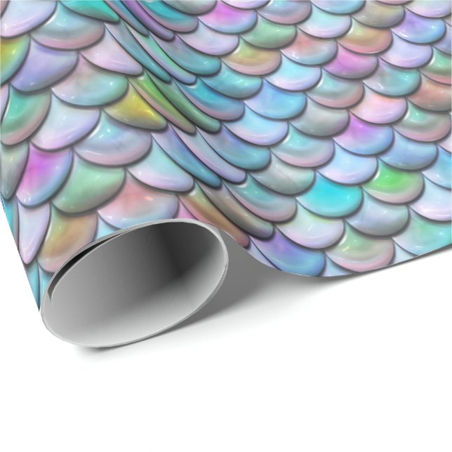 Papier Cadeau Échelles colorées perlées brillantes brillantes de (Coin rond)