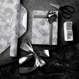 Papier Cadeau Échelles Foil de sirène   Argent Faux Chrome Metal