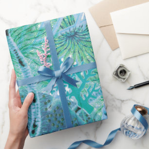 Papier Cadeau Échinodermes Blue Great Barrier Reef VINTAGE