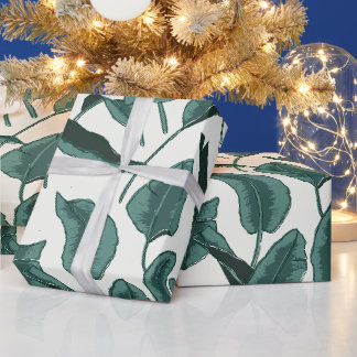 Papier Cadeau Écho de feuilles - Motif de feuille de bananier tr