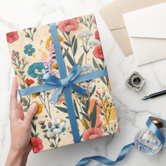 Papier Cadeau Éclaboussure de prairie sauvage