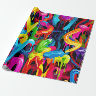 Papier Cadeau Éclat de graffiti dynamique