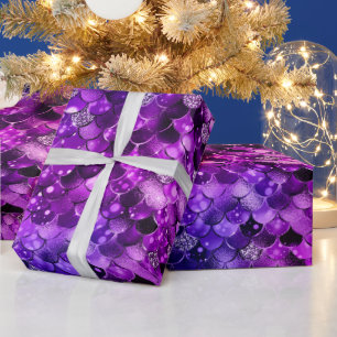Papier Cadeau Éclatantes écailles de sirène de glamour océanique