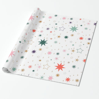 Papier Cadeau Éclatement d'étoile fantaisiste et motif d'étoile