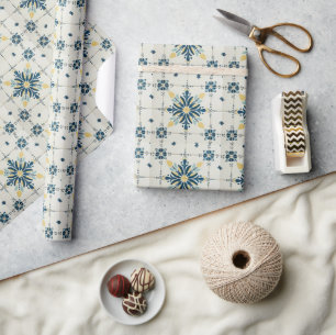 Papier Cadeau Éclatement Stellaire Atomique Rétro Moderne du Mil