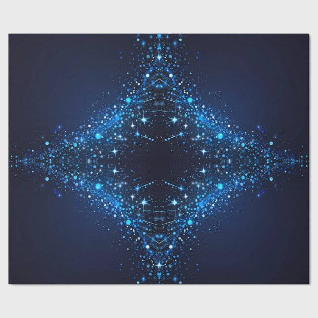 Papier Cadeau Éclats de magret Whimsical sur le bleu profond (Couture)