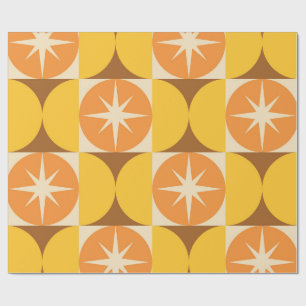 Papier Cadeau Éclats de starburst de milieu de siècle sur des ce