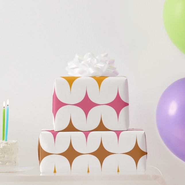 Papier Cadeau Éclats de style moderne du milieu du siècle sur fo (Cadeaux de fête)