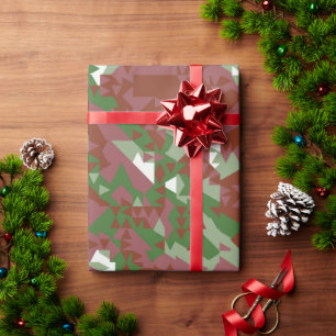 Papier Cadeau Eclectique Mod Retro Motif de Noël géométrique