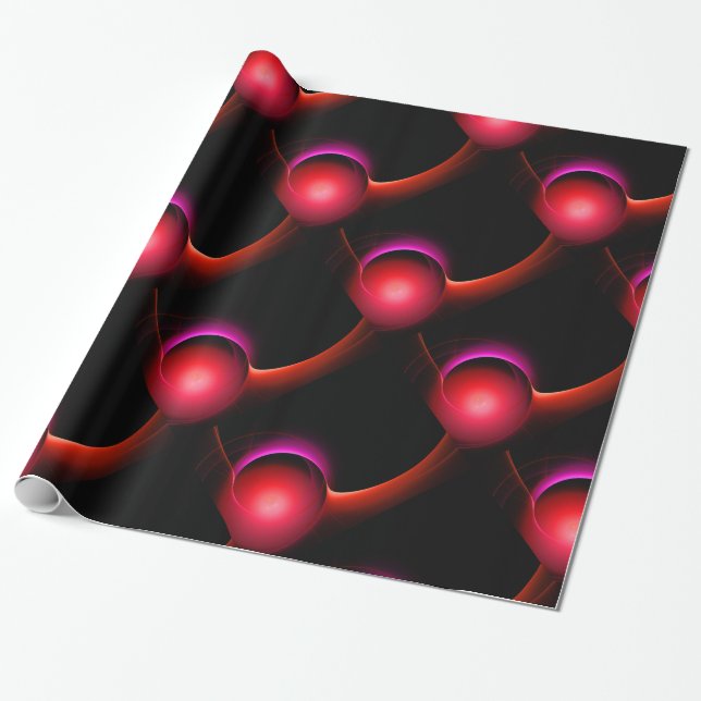 Papier Cadeau ECLIPSE Vibrant noir rouge rose (Déroulé)