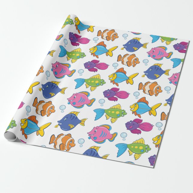 Papier Cadeau École mignonne des poissons (Déroulé)