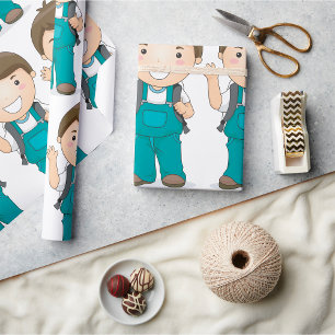 Papier Cadeau Écolier souriant avec cartable