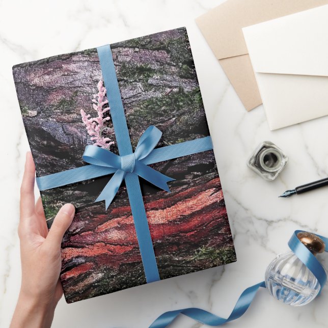 Papier Cadeau écorce de bois mossy roux (Cadeaux)