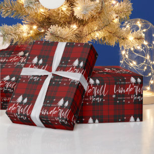 Papier Cadeau Écossais Rouge Noir La Plus Merveilleuse Période D