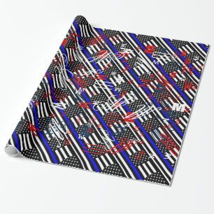 Papier Cadeau Écran American Mince Blue Line
