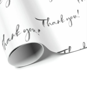PAPIER CADEAU ÉCRITURE CALLIGRAPHIE À L'ENCRE NOIRE MERCI MODERN