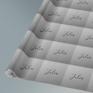 Papier Cadeau Écriture de texte noir éditable de script moderne 