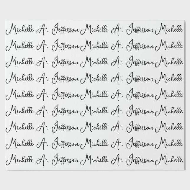 Papier Cadeau Écriture manuscrite classique créative blanche ten (Plat)