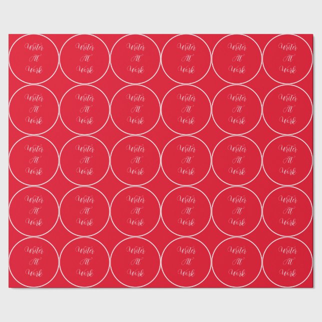 Papier Cadeau Écrivain Au Travail Rouge (Couture)