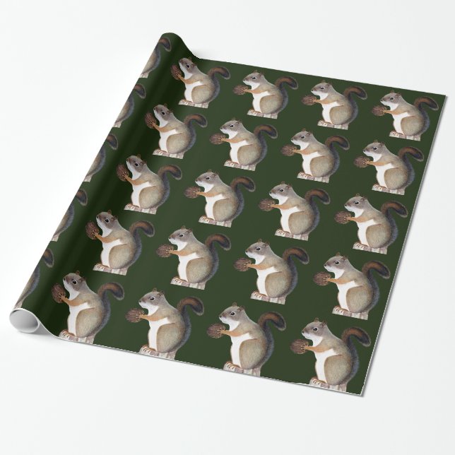 Papier Cadeau Écureuil (Déroulé)