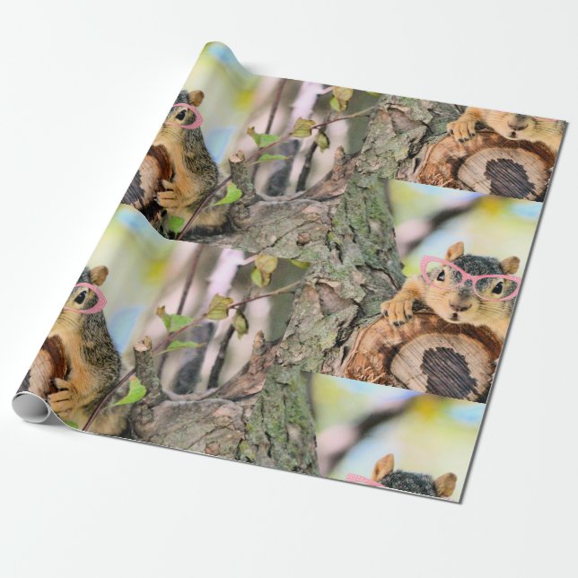 Papier Cadeau Écureuil chic (Déroulé)