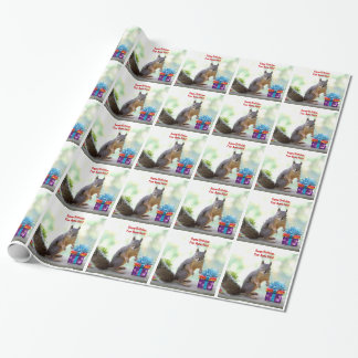 Papier Cadeau Écureuil de joyeux anniversaire