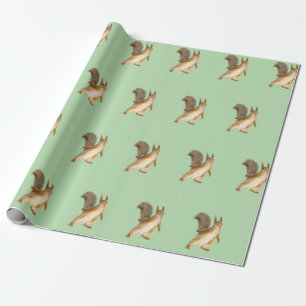Papier Cadeau Écureuil debout avec queue touffue