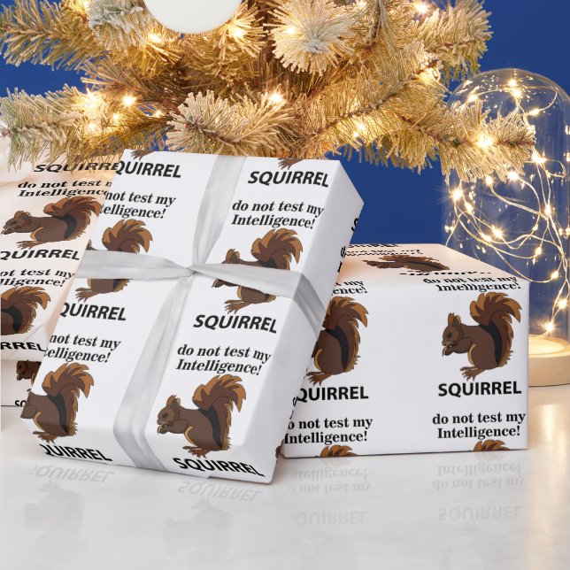Papier Cadeau Écureuil Ne Testez Pas Mon Intelligence Écureuil (Vacances)