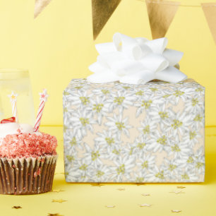 Papier Cadeau Edelweiss Alpes Fleur sauvage Champagne Cottagecor