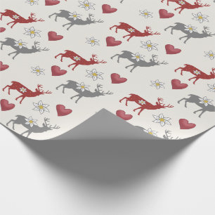 Papier Cadeau Edelweiss Deer and Hearts Wrapts Paper