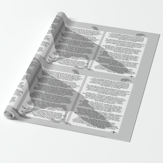 Papier Cadeau Edgar Allan Poe Le Corbeau (Déroulé)