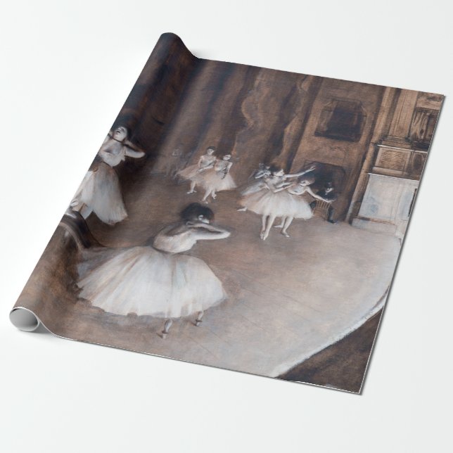 Papier Cadeau Edgar Degas - Répétition de ballet sur scène (Déroulé)