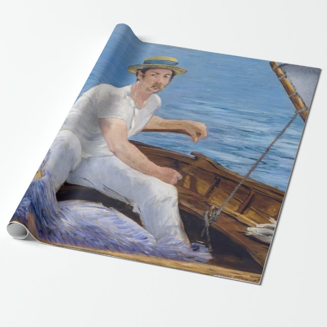 Papier Cadeau Edouard Manet - Bateau (Déroulé)