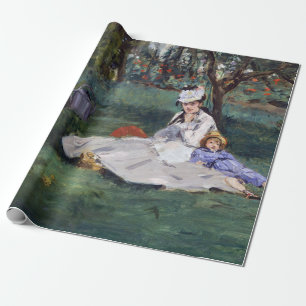 Papier Cadeau Edouard Manet - La famille Monet dans leur jardin