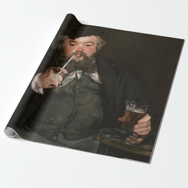 Papier Cadeau Edouard Manet - Un bon verre de bière / Le bon boc (Déroulé)