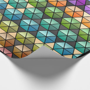 Papier Cadeau Édredon d'hexagone (arc-en-ciel chaud) v2