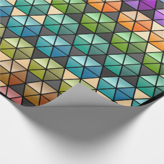 Papier Cadeau Édredon d'hexagone (arc-en-ciel chaud) v2