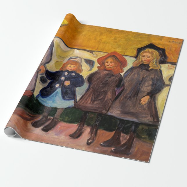 Papier Cadeau Edvard Munch - Quatre filles à Asgardstrand (Déroulé)