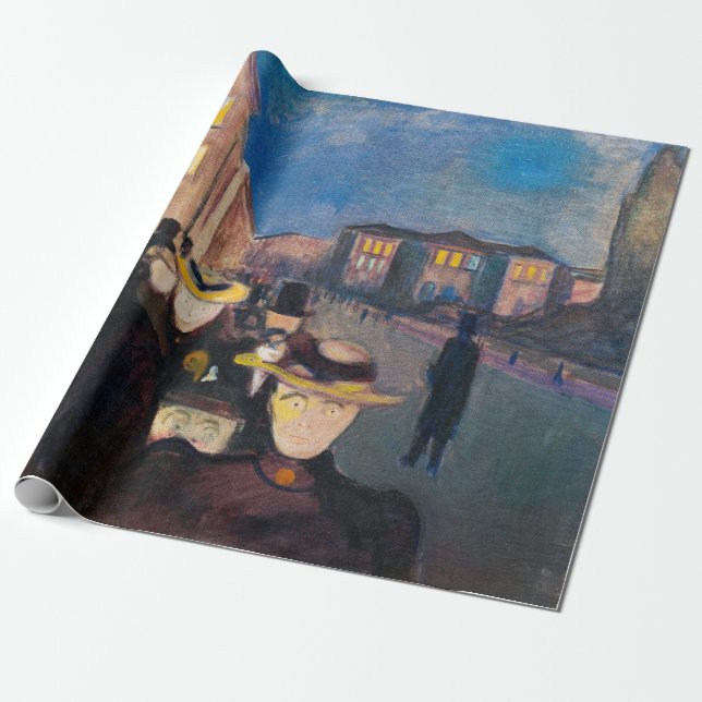 Papier Cadeau Edvard Munch - Soirée sur Karl Johan Street (Déroulé)