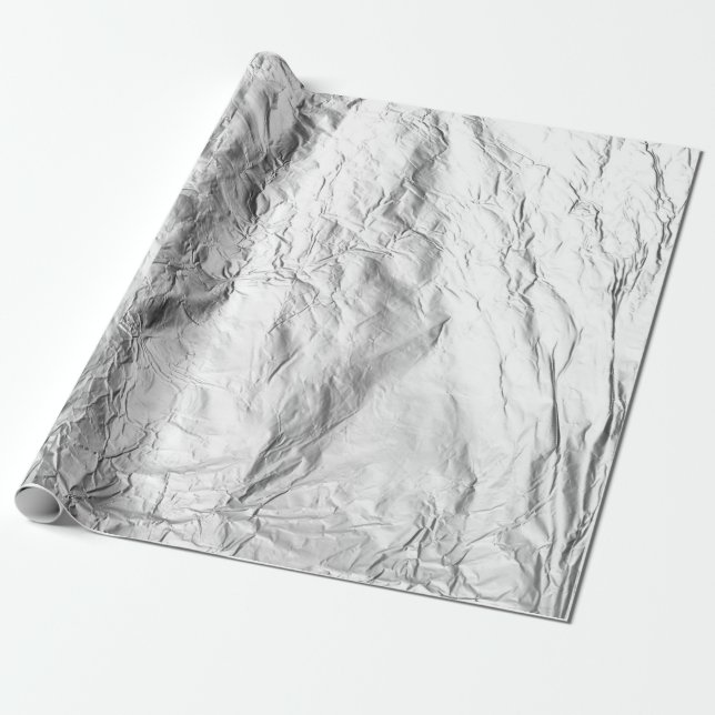 Papier Cadeau Effet de l'huile d'argent concassée Aluminium scin (Déroulé)