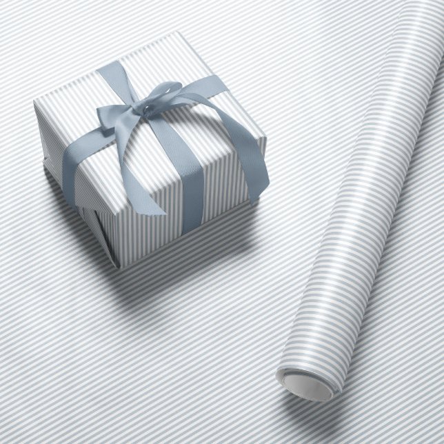Papier Cadeau effet seersucker rayure bleue classique prépa (Créateur téléchargé)