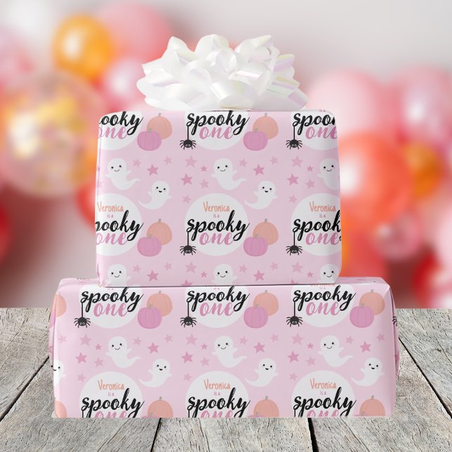 Papier Cadeau Éffrayant un premier anniversaire (Spooky One Custom Wrapping Paper)
