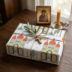 Papier Cadeau Église orthodoxe russe minimaliste