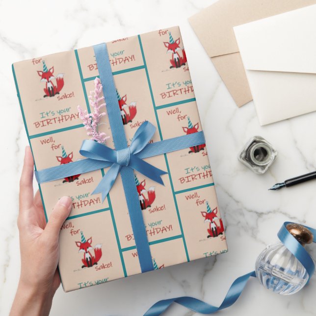 Papier Cadeau Eh bien pour l'amour de FOX ! Pun d'anniversaire  (Cadeaux)