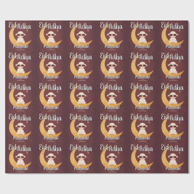 Papier Cadeau Eid Al Adha Mouton Drôle Cute Dîner  (Plat)