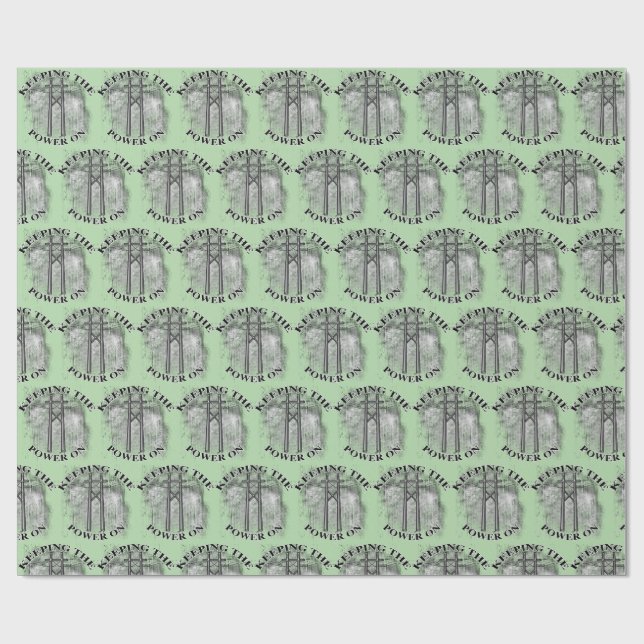 Papier Cadeau Électricien de ligne (Plat)