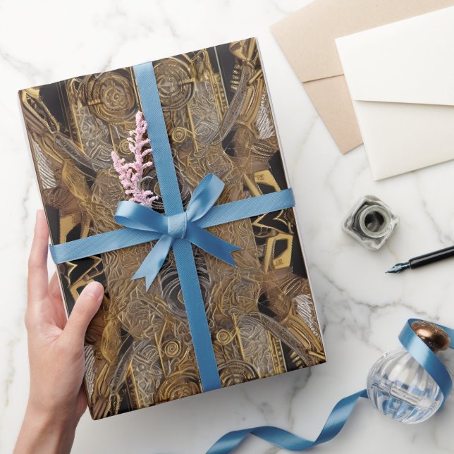 Papier Cadeau Élégance antique : Fusion celtique & égyptienne (Cadeaux)