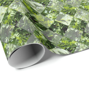 Papier Cadeau Élégance d'émeraude : Feuilles verts en coupe diam